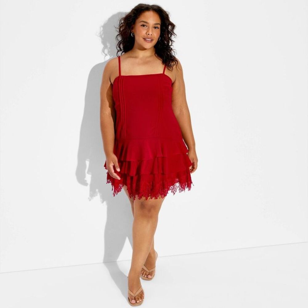 Women's Dropped-Waist Ruffle Mini Dress - Wild Fable Light Purple S